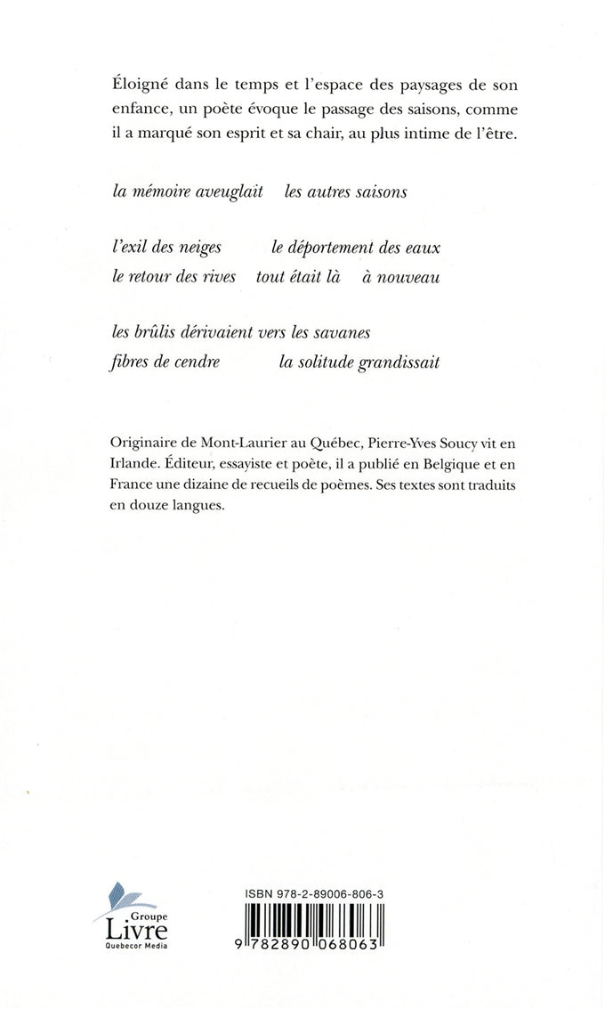 Couverture du livre de Fragments de saisons - papier format