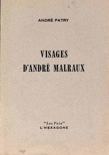 Couverture du livre de Visages d'André Malraux - papier format
