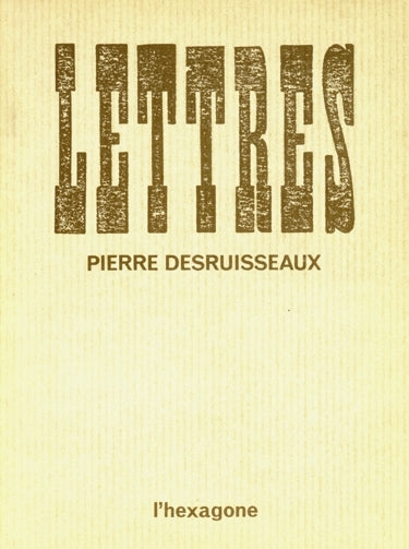 Couverture du livre de Lettres - papier format