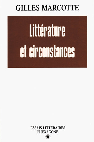 Couverture du livre de Littérature et circonstances - papier format