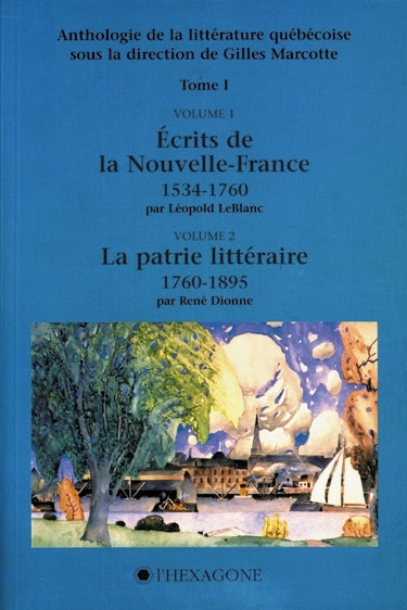 Couverture du livre de Anthologie de la littérature québécoise, t. 01, v. 01-02 - papier format