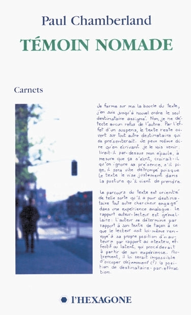 Couverture du livre de Témoin nomade : carnets I (1975-1981) - papier format