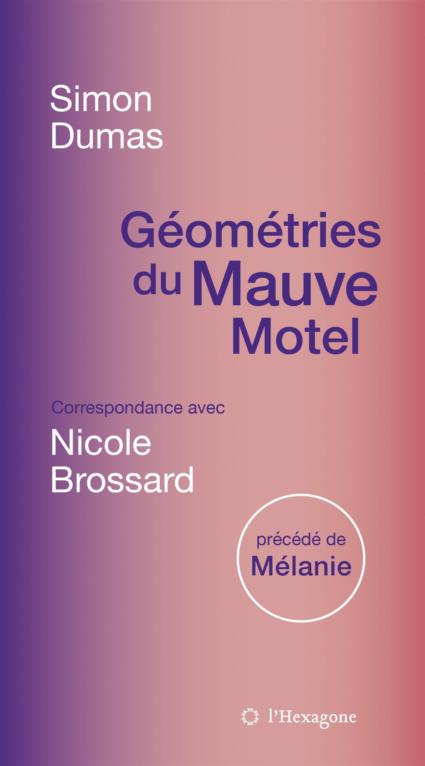 Couverture du livre de Géométries du Mauve Motel : Correspondance avec Nicole Brossard, précédé de Mélanie - papier format