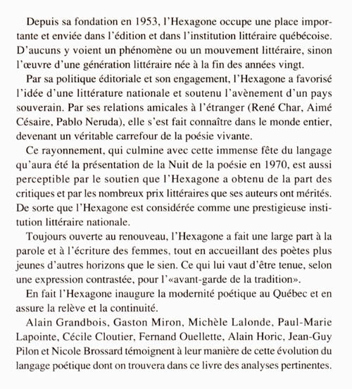 Couverture du livre de La Poésie de l'hexagone - papier format