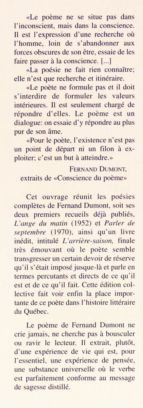 Couverture du livre de Part de l'ombre-poèmes 1952-95 - papier format