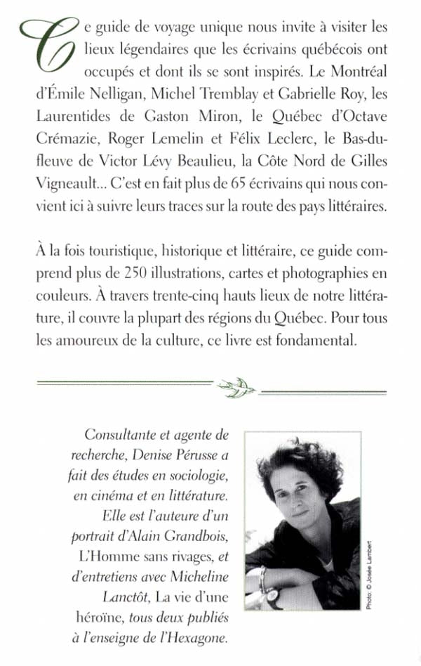 Couverture du livre de Pays littéraires du Québec : guide des lieux d'écrivains - papier format