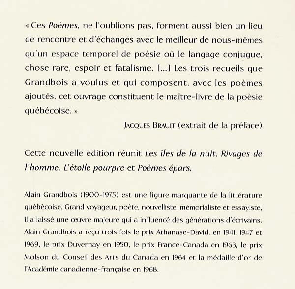 Couverture du livre de Poèmes - papier format