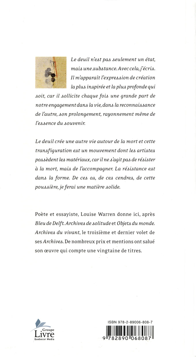 Couverture du livre de La forme et le deuil : archives du lac - papier format