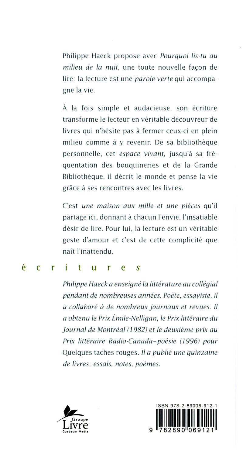 Couverture du livre de Pourquoi lis-tu au milieu de la nuit? - papier format