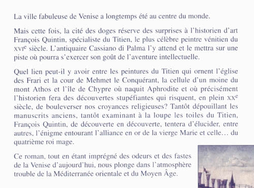 Couverture du livre de Le quatrième roi mage : une enquête à Venise : roman - papier format