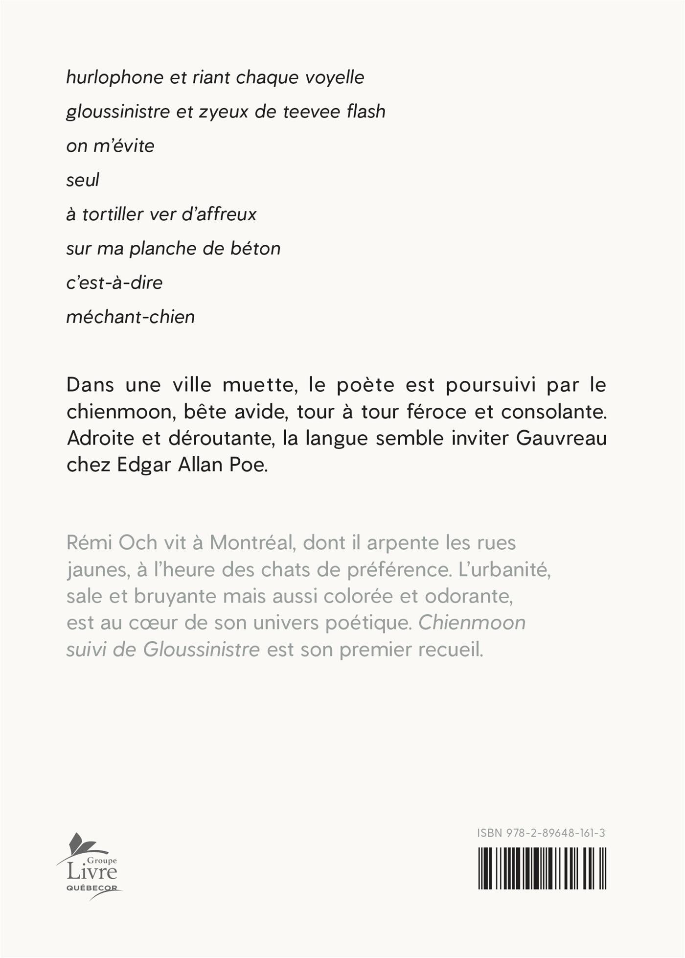 Couverture du livre de Chienmoon suivi de Gloussinistre - papier format