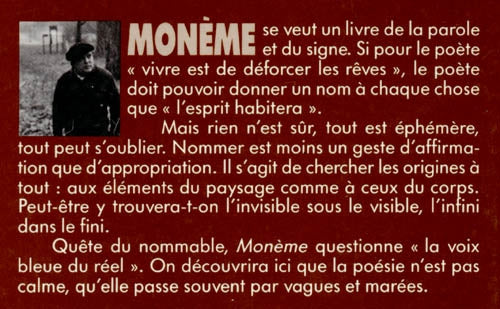 Couverture du livre de Monème : poésie - papier format