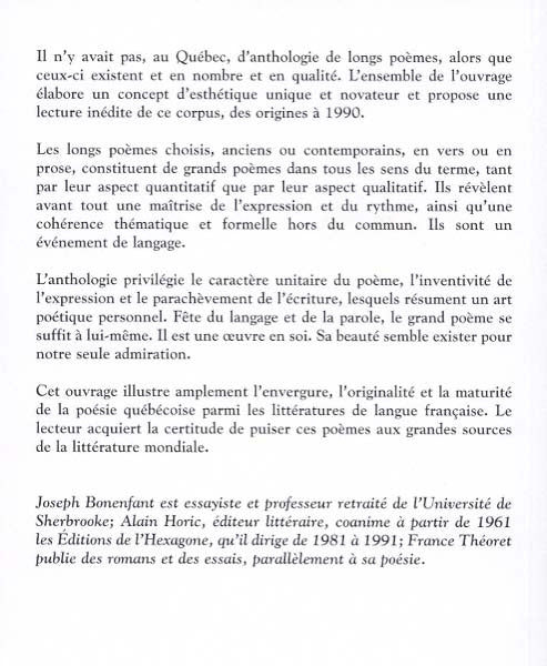 Couverture du livre de Les Grands poèmes de la poésie québécoise - papier format